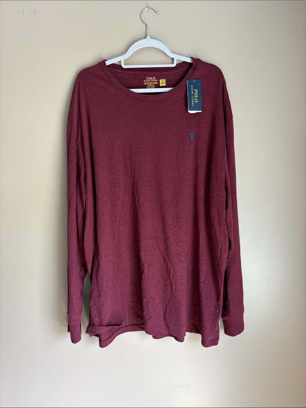 Polo by Ralph Lauren Long Sleeve Crew Neck Shirt - Wine